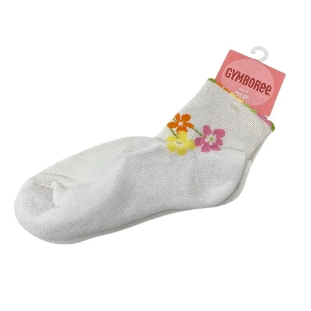 Vintage Gymboree Ankle Socks Casual Springtime Flowers Shoe Size 11-1 Girls